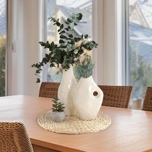 ✨BNWT - Boolba&Co Bohemian White Ceramic Vases (Set of 2)✨